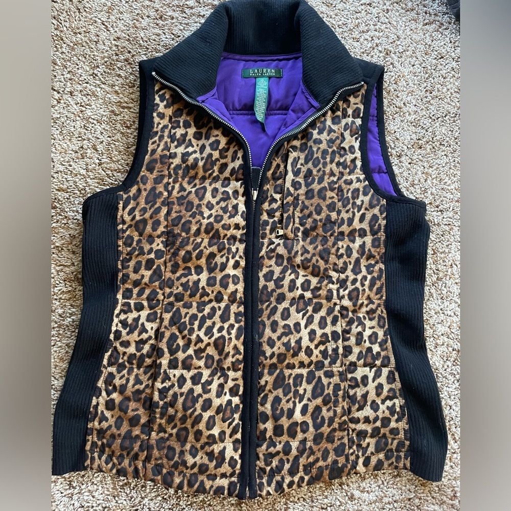 Ralph Lauren Vibrant Purple vest leopard cougar